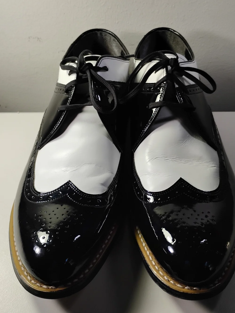 Stacy Adams Men’s Two-Tone Black and White Wingtip Oxfords